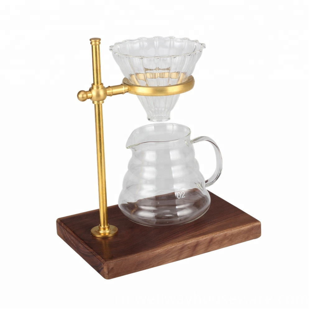 Латунь залить кофе подставка для капельницы с 2 Brass Pour Over Coffee Dripper Stand With 2